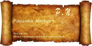 Paszeka Norbert névjegykártya